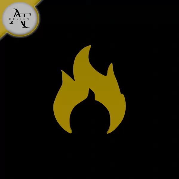 Simple Flame Symbol - 2D Art - Model preview 1