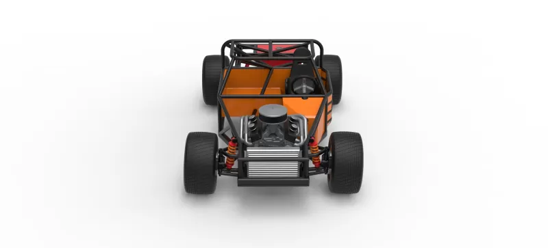 Vintage Dirt late model Race car Base Version 3 Scale 1:25 - Model preview 8