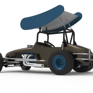 Vintage Winged Supermodified for Dirt while turning V2 1:25 - Model thumbnail 13