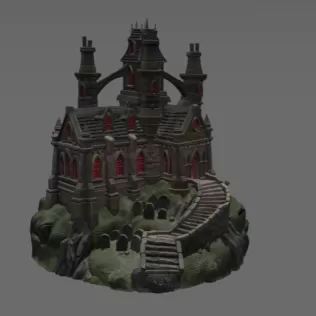 Shadowspire Gothic Manor STL File for 3D Print - Model thumbnail 4
