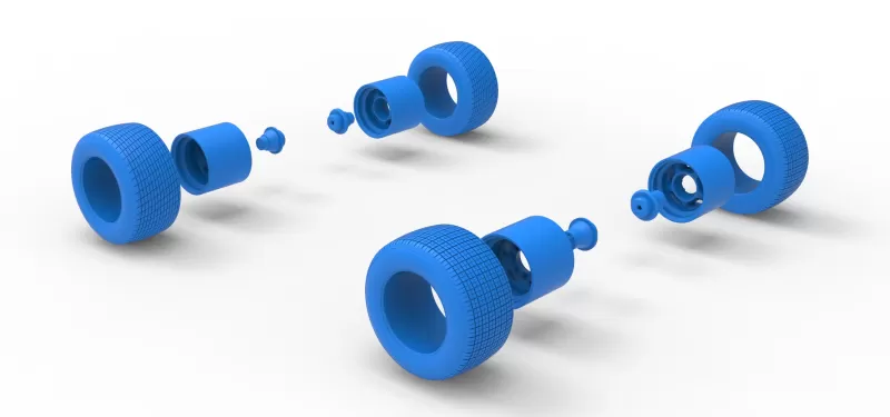 Wheel Set of Vintage Semi-Late Model Stock Car Scale 1:25 - Model preview 11