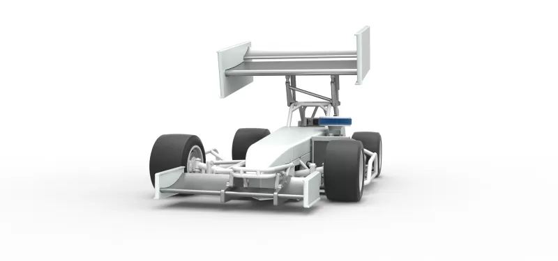 Supermodified front engine Winged race car V4 Scale 1:25 - Model preview 6