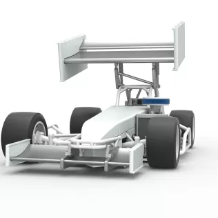 Supermodified front engine Winged race car V4 Scale 1:25 - Model thumbnail 6