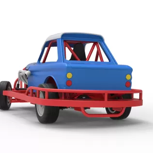 New Zealand Vintage Stock car while turning Scale 1:25 - Model thumbnail 15