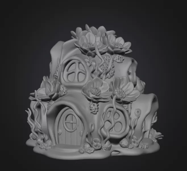Fantasy Underwater Cottage STL File for 3D Printing - Model preview 5
