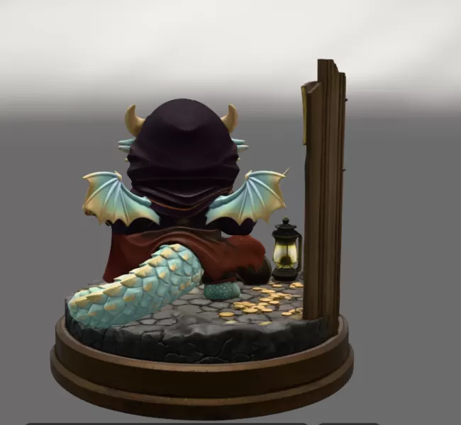 Fantasy Assassin Dragon STL File for 3D Printing - Model preview 3