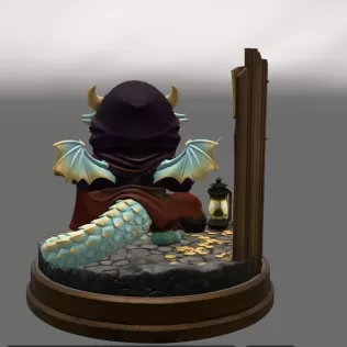 Fantasy Assassin Dragon STL File for 3D Printing - Model thumbnail 3