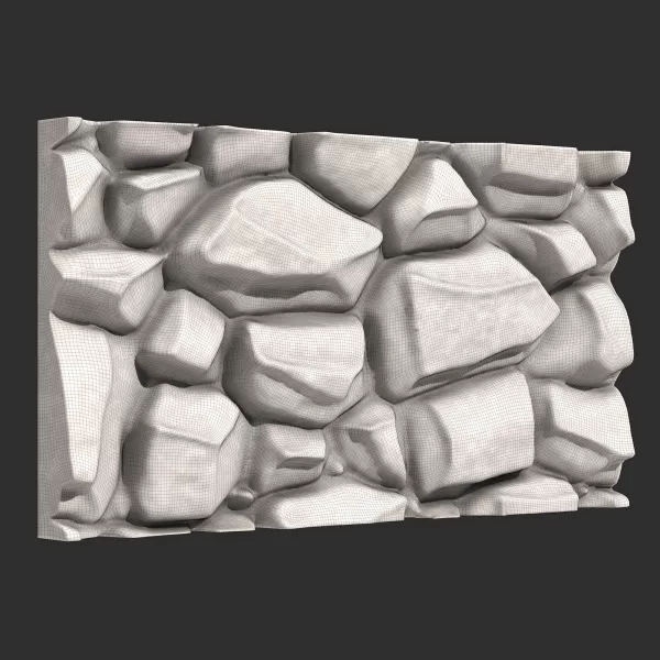 Stone Wall 052 - Model preview 6