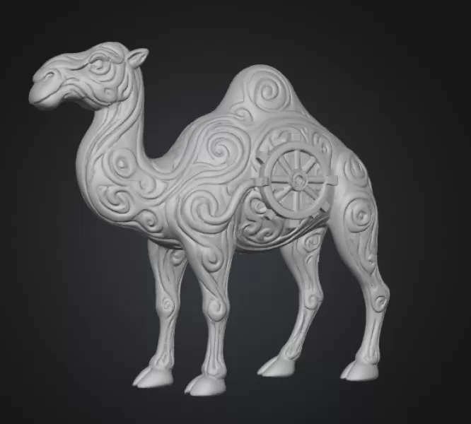 Camel — Ornate Steampunk Statue - Model preview 2
