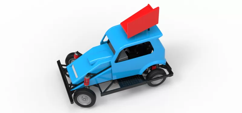 New Zealand Ministock car while turning Version 3 Scale 1:25 - Model preview 4
