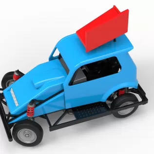 New Zealand Ministock car while turning Version 3 Scale 1:25 - Model thumbnail 4