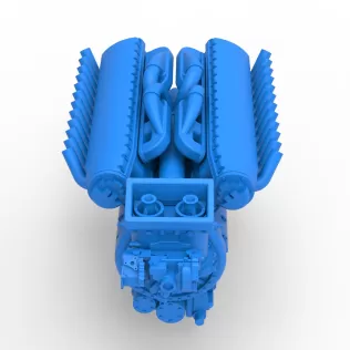 Engine V12 of Vintage Dragster Version 2 Scale 1:25 - Model thumbnail 6