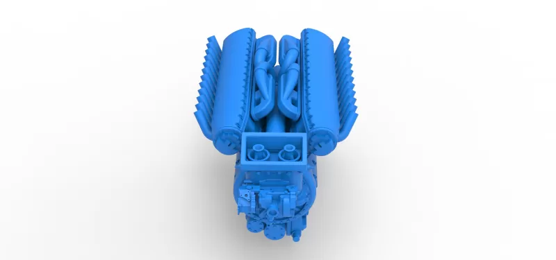 Engine V12 of Vintage Dragster Version 2 Scale 1:25 - Model preview 6