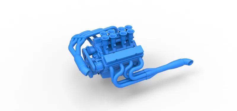 Engine V8 for Supermodified race car Version 3 Scale 1:25 - Model preview 2