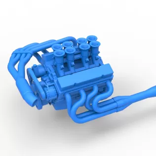 Engine V8 for Supermodified race car Version 3 Scale 1:25 - Model thumbnail 2