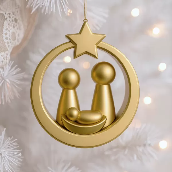 Nativity Christmas Ornament, Holy Family Ornament, 3D Christmas - Model preview 7