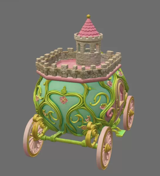 Fantasy Egg Carriage House – STL File 3D Printable - Model preview 5