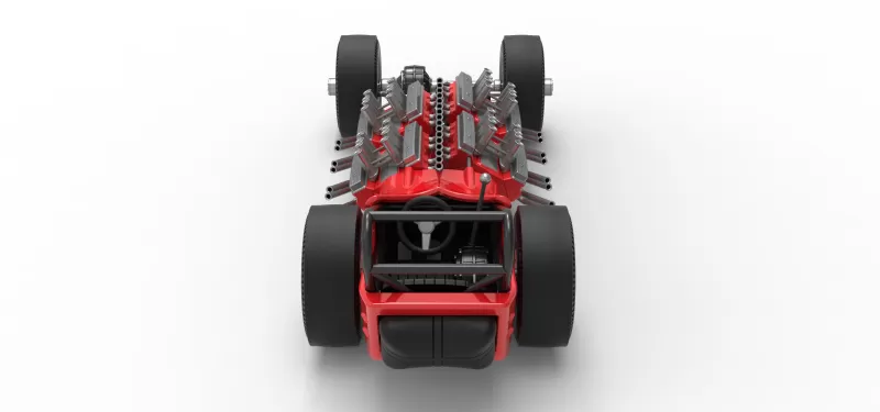 Vintage AWD Dragster Version 2 Scale 1:25 - Model preview 17