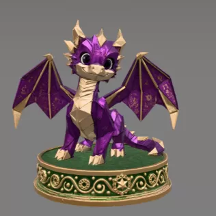 Origami Style Baby Dragon STL File for 3D Print - Model thumbnail 7