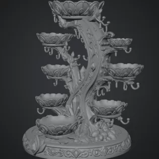 Enchanted Crystal Jewelry Tree STL File for 3D Print - Model thumbnail 13
