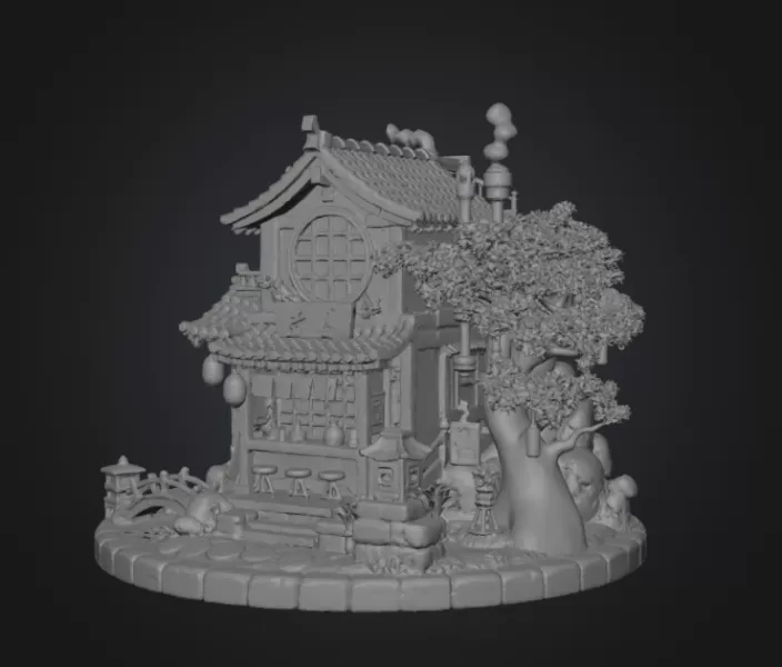 Japanese Tea House STL File for 3D Print - Model preview 13