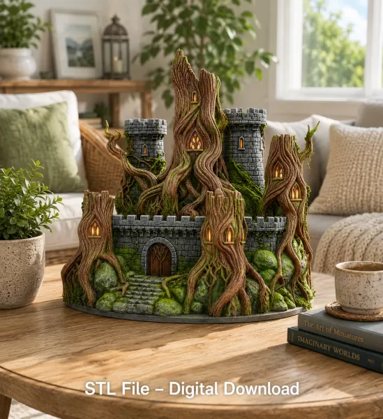 Fantasy Tree Fortress STL File for 3D Printing - Model preview 2