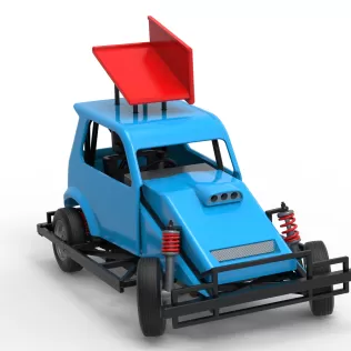 New Zealand Ministock car while turning Version 3 Scale 1:25 - Model thumbnail 26