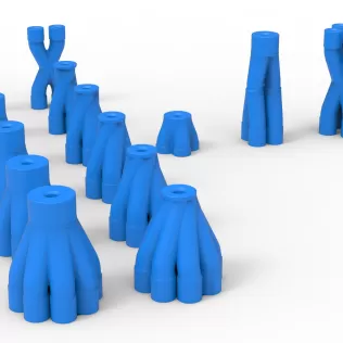 Exhaust Merge collector Set Scale 1:25 - Model thumbnail 3