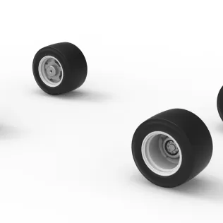 Wheel Set of Vintage Asphalt Modified stock car Scale 1:25 - Model thumbnail 6