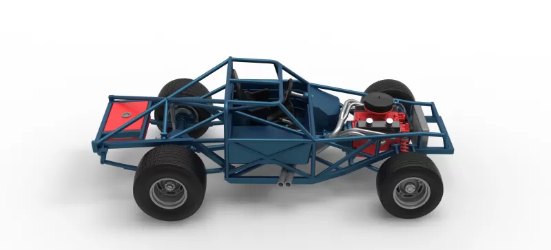 Vintage Dirt late model Race car Base Scale 1:25 - Model preview 23