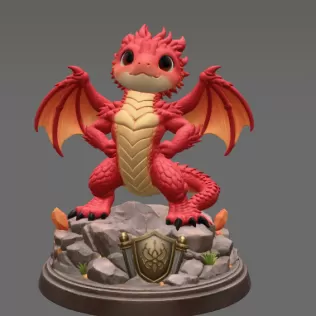 Brave Guardian Dragon STL File for 3D Printing - Model thumbnail 3