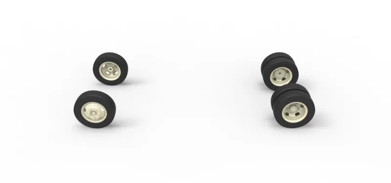 Wheel Set of Vintage truck Scale 1:25 - Model preview 5