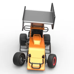 Southern Wing Modified Stock car while turning Scale 1:25 - Model thumbnail 8