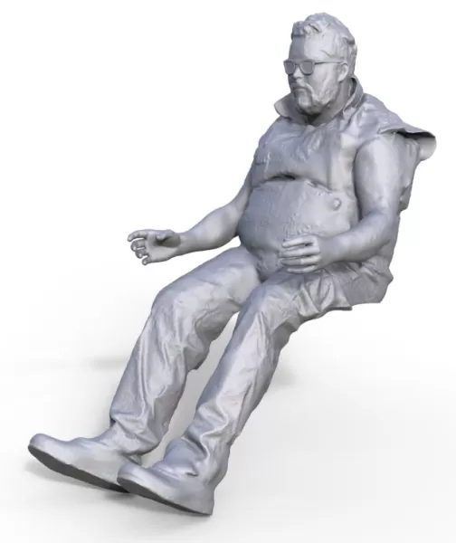 Driver figure for excavator - Model preview 1