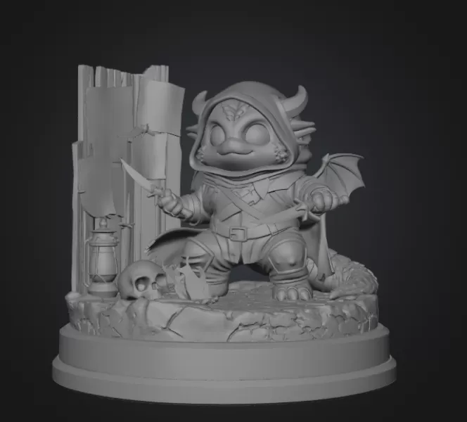 Fantasy Assassin Dragon STL File for 3D Printing - Model preview 6