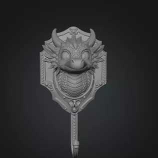 Cute Dragon Wall Hook STL File Digital Download - Model thumbnail 8
