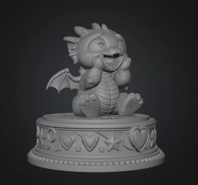 Excited Baby Dragon STL File for 3D Printing - Model preview 10