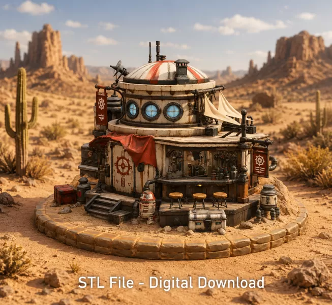 🚀 Desert Outpost Cantina STL File for 3D Print - Model preview 4