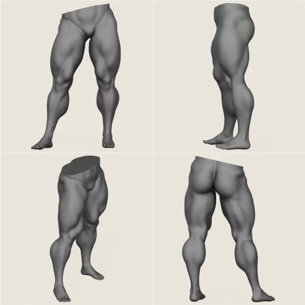 Muscular Man Leg Pose Collection - Model preview 8