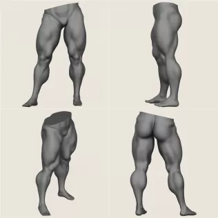 Muscular Man Leg Pose Collection - Model thumbnail 8