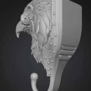 Steampunk Eagle Wall Hook (High Detail) - Model thumbnail 4