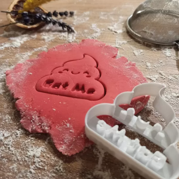 Funny Poop Emoji Cookie Cutter; Eat Me, Shit - Poo Emoji Gift - Model preview 3