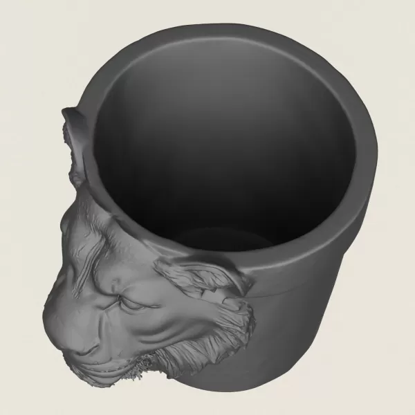 Lioness Head Planter - Model preview 2