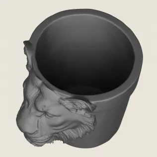 Lioness Head Planter - Model thumbnail 2