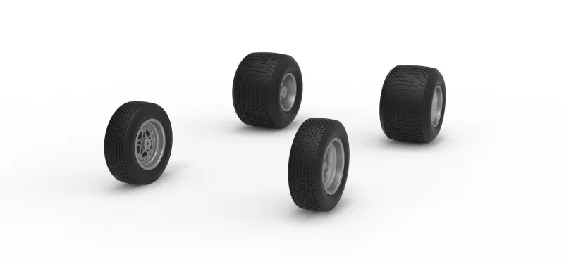 Wheel Set of Dirt Silver Crown Car Scale 1:25 - Model preview 2