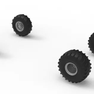 Wheel set of Mud dragster Version 3 Scale 1:25 - Model thumbnail 8