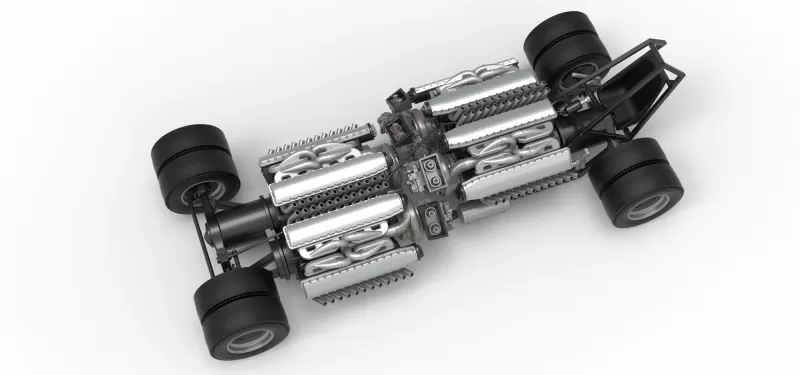 Vintage AWD Dragster Base Scale 1:25 - Model preview 4