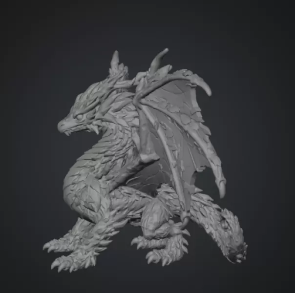 Woodland Guardian Dragon STL File for 3D Print - Model preview 11