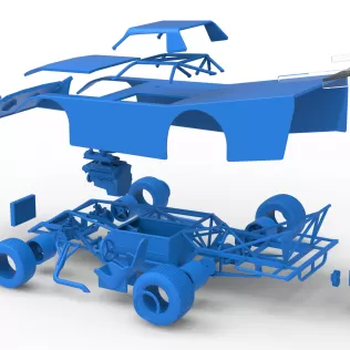 Vintage Dirt late model Race car Version 5 Scale 1:25