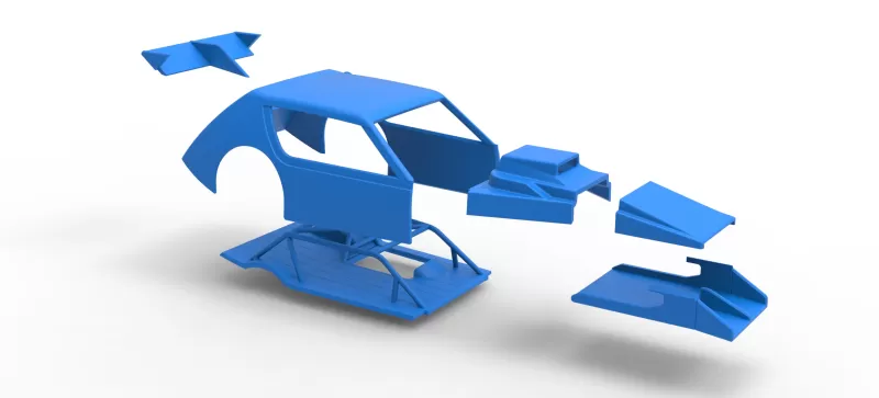 Shell of Vintage Asphalt Modified stock car V8 Scale 1:25 - Model preview 26